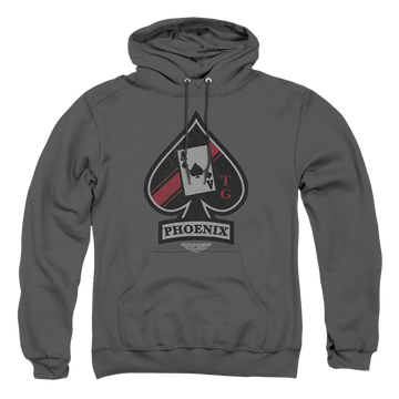 Charcoal pullover hoodie with Top Gun Maverick Phoenix Call Sign graphic
