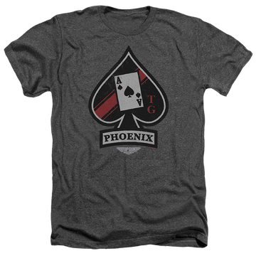 Charcoal men's heather t-shirt with Top Gun Maverick Phoenix Call Sign graphic