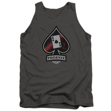 Charcoal men's tank with Top Gun Maverick Phoenix Call Sign graphic
