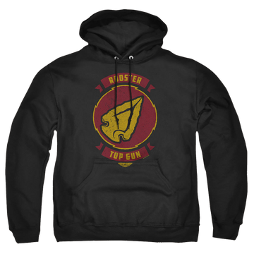 Black pullover hoodie with Top Gun Maverick Rooster Call Sign graphic