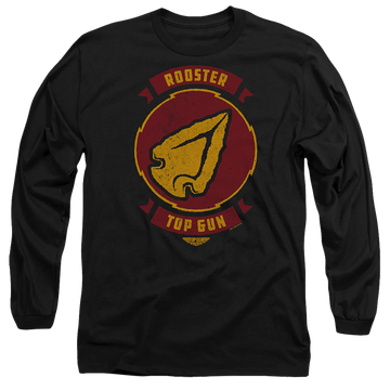 Black men's long sleeve t-shirt with Top Gun Maverick Rooster Call Sign graphic