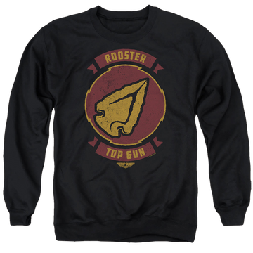 Black men's crewneck sweatshirt with Top Gun Maverick Rooster Call Sign graphic