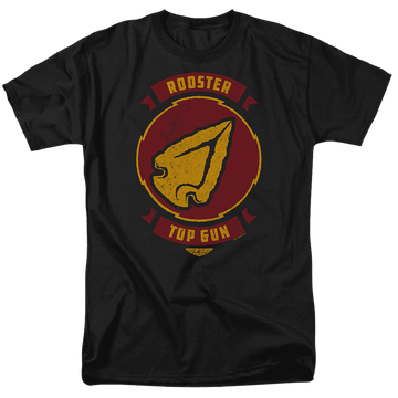 Black men's regular fit t-shirt with Top Gun Maverick Rooster Call Sign graphic