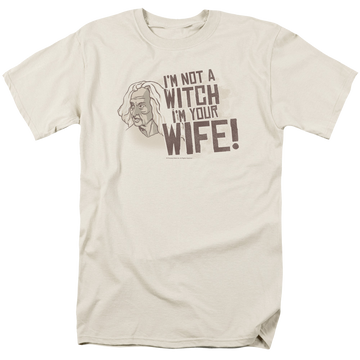 Cream men's regular fit t-shirt with The Princess Bride Not A Witch graphic