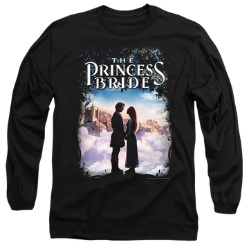 Black men's long sleeve t-shirt with The Princess Bride Storybook Love graphic