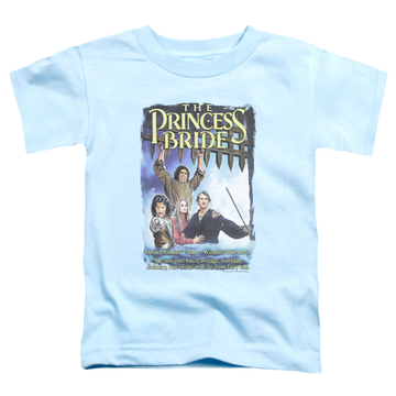 Light blue kid's t-shirt for ages 4 to 7 with The Princess Bride Alt Poster graphic
