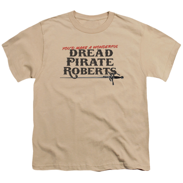 Sand youth t-shirt for ages 8 to 12 with The Princess Bride Wonderful Dread graphic