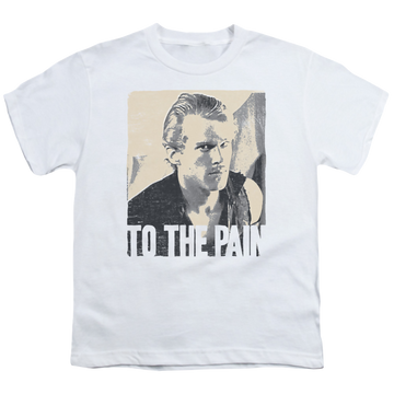 White youth t-shirt for ages 8 to 12 with The Princess Bride To The Pain graphic