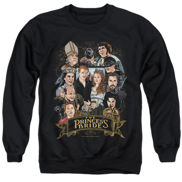 Black men's crewneck sweatshirt with The Princess Bride Players graphic