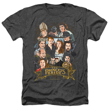 Charcoal men's heather t-shirt with The Princess Bride Players graphic