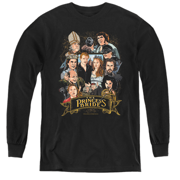 Black youth long sleeve t-shirt with The Princess Bride Players graphic
