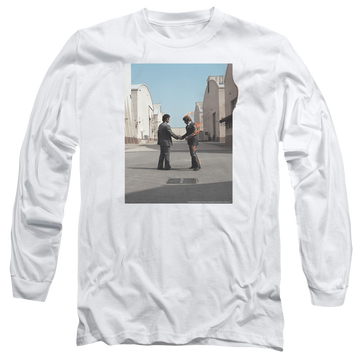 White men's long sleeve t-shirt with Pink Floyd Wish You Were Here graphic