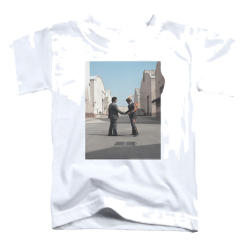 White kid's t-shirt for ages 4 to 7 with Pink Floyd Wish You Were Here graphic