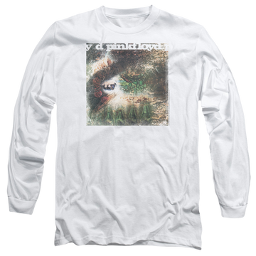 White men's long sleeve t-shirt with Pink Floyd Saucerful Of Secrets graphic