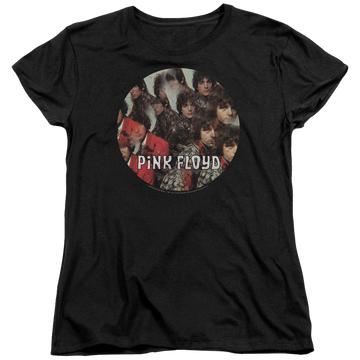Black women's t-shirt with Pink Floyd Piper graphic