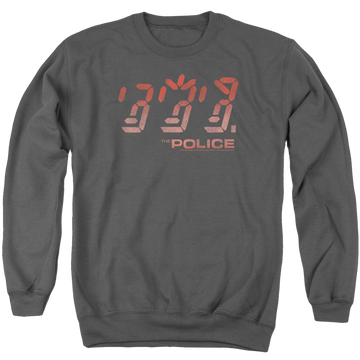 Charcoal men's crewneck sweatshirt with The Police Ghost In The Machine graphic