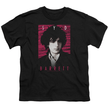 Black youth t-shirt for ages 8 to 12 with Syd Barrett Syd graphic