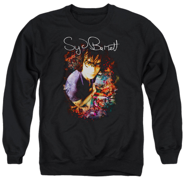 Black men's crewneck sweatshirt with Syd Barrett Madcap Syd graphic