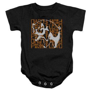 Black baby bodysuit with Pink Floyd Pig graphic