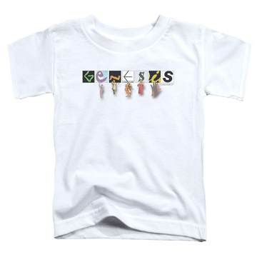 White toddler t-shirt with Genesis New Logo graphic