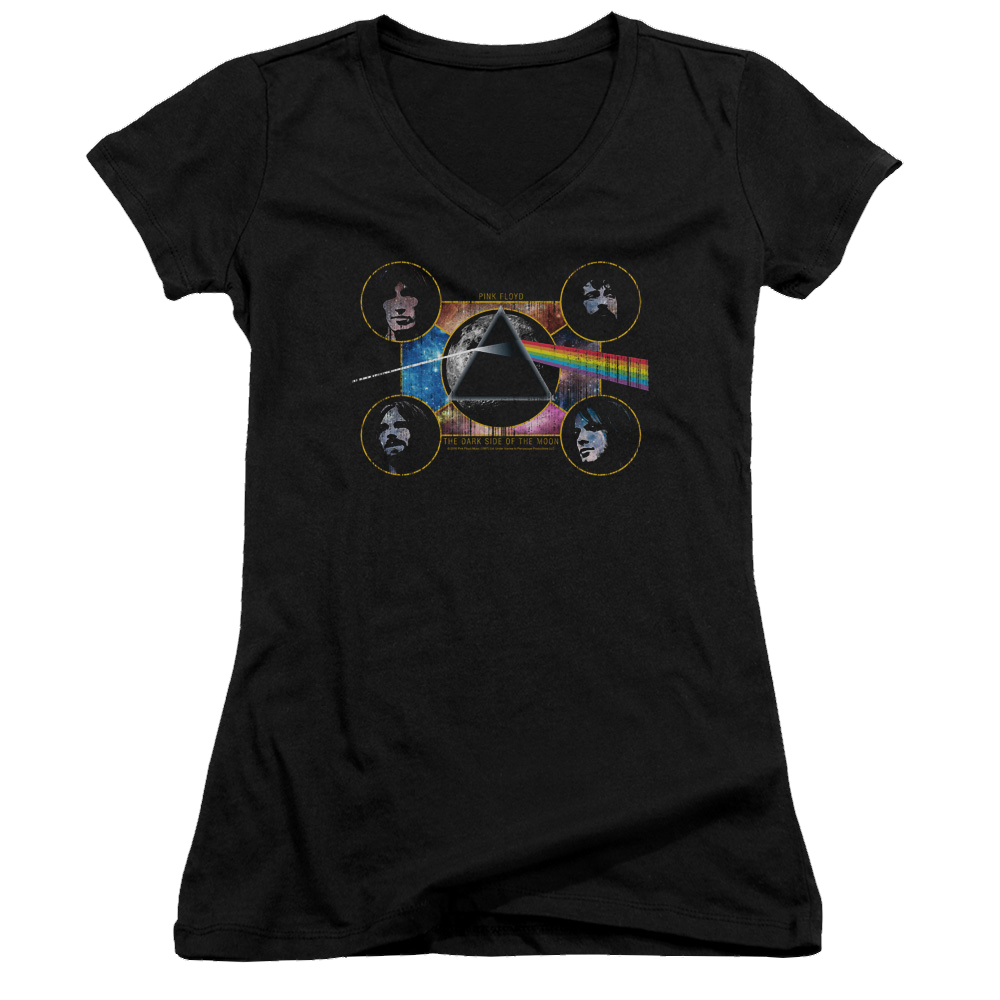 Pink Floyd Dark Side Heads Juniors V-Neck T-Shirt Juniors V-Neck T-Shirt Pink Floyd