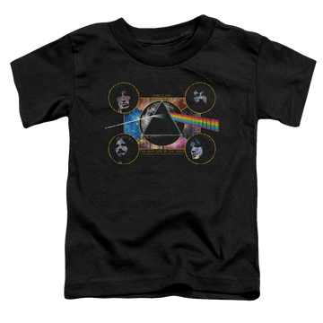 Black toddler t-shirt with Pink Floyd Dark Side Heads graphic