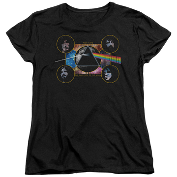Black women's t-shirt with Pink Floyd Dark Side Heads graphic