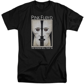 Black men's tall fit t-shirt with Pink Floyd The Division Bell graphic