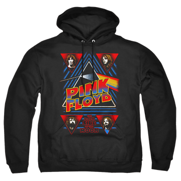 Black pullover hoodie with Pink Floyd Dark Side graphic