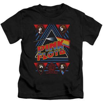 Black kid's t-shirt for ages 4 to 7 with Pink Floyd Dark Side graphic