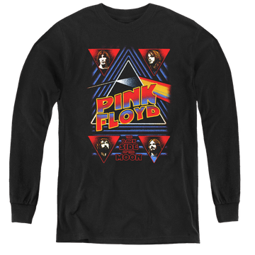 Black youth long sleeve t-shirt with Pink Floyd Dark Side graphic