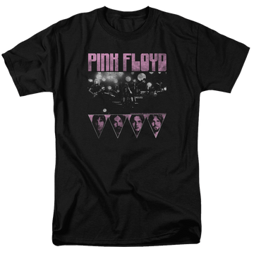 Black men's regular fit t-shirt with Pink Floyd Pink Four graphic