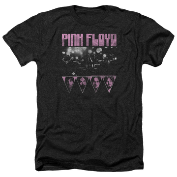 Charcoal men's heather t-shirt with Pink Floyd Pink Four graphic