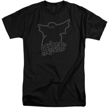 Black men's tall fit t-shirt with Genesis Watcher Of The Skies graphic