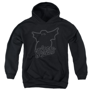 Black youth hoodie for ages 8 to 12 with Genesis Watcher Of The Skies graphic