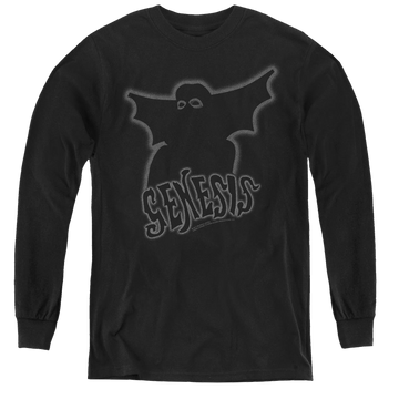 Black youth long sleeve t-shirt with Genesis Watcher Of The Skies graphic