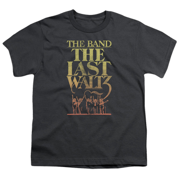 Charcoal youth t-shirt for ages 8 to 12 with The Band The Last Waltz graphic