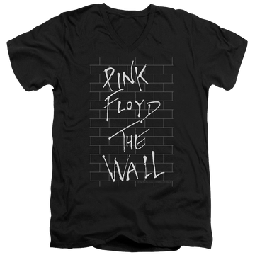 Black men's v-neck t-shirt with Roger Waters The Wall 2 graphic