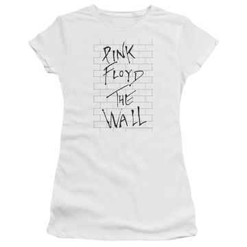 White juniors t-shirt with Roger Waters The Wall 2 graphic