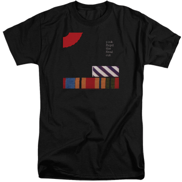 Black men's tall fit t-shirt with Pink Floyd The Final Cut graphic