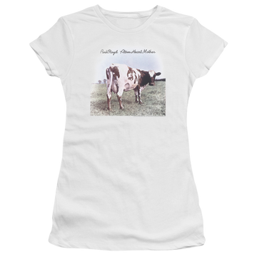 White juniors t-shirt with Pink Floyd Atom Heart Mother graphic