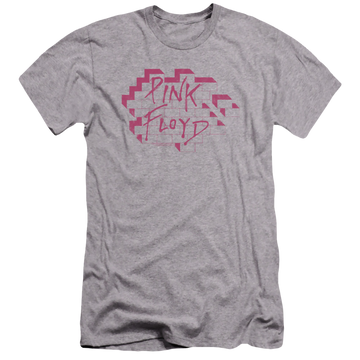 Athletic heather men's premium slim fit t-shirt with Roger Waters Wall Logo graphic
