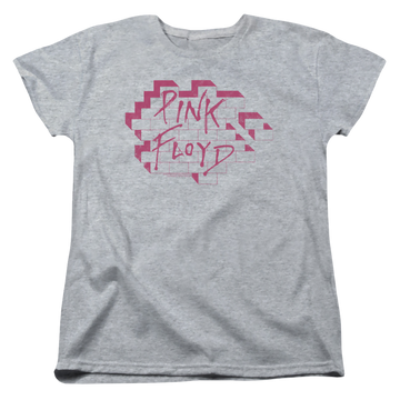 Athletic heather women's t-shirt with Roger Waters Wall Logo graphic