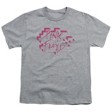 Athletic heather youth t-shirt for ages 8 to 12 with Roger Waters Wall Logo graphic
