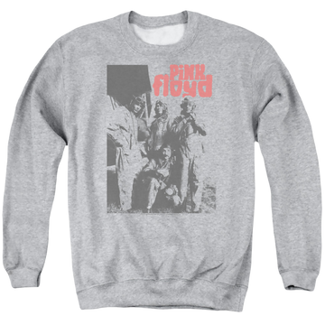 Athletic heather men's crewneck sweatshirt with Pink Floyd Point Me At The Sky graphic