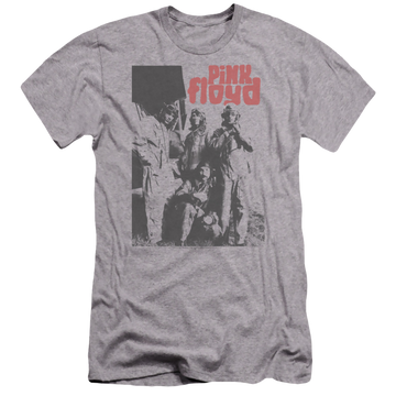 Athletic heather men's premium slim fit t-shirt with Pink Floyd Point Me At The Sky graphic