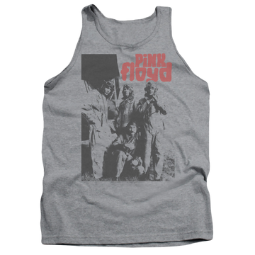 Athletic heather men's tank with Pink Floyd Point Me At The Sky graphic