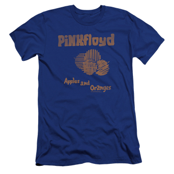 Royal men's premium slim fit t-shirt with Pink Floyd Apples And Oranges graphic