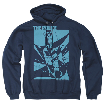 Navy pullover hoodie with The Police Message In A Bottle graphic