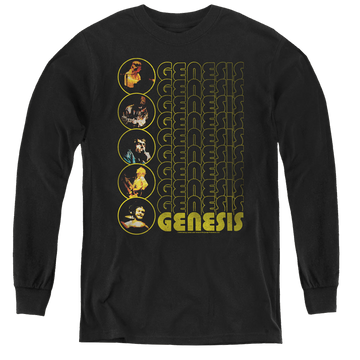 Black youth long sleeve t-shirt with Genesis The Carpet Crawlers graphic